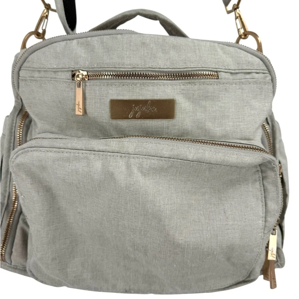 Jujube Be Prepared Diaper Bag Gray Gold Hardware Large Capacity Travel Tote